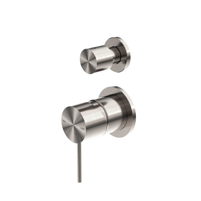 Nero Mecca Shower Mixer Diverter with Separate Back Plate Brushed Nickel