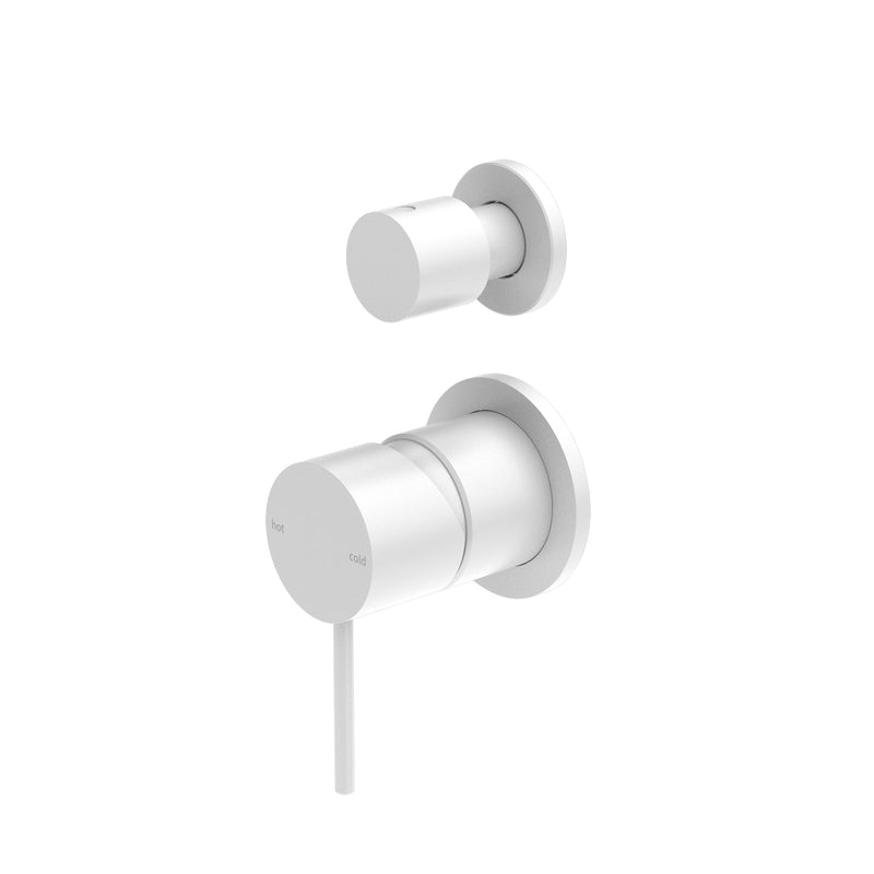 Nero Mecca Shower Mixer Diverter with Separate Back Plate Matte White