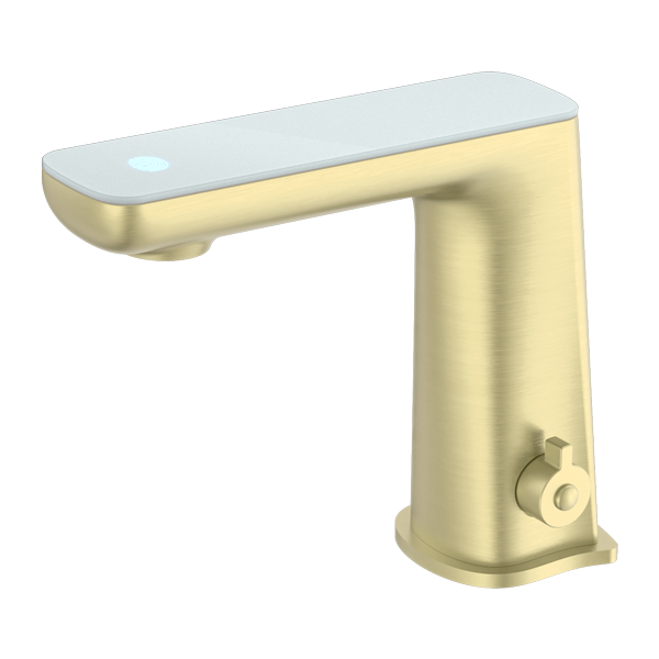 Nero Claudia Sensor Mixer Brushed Gold - White Tap
