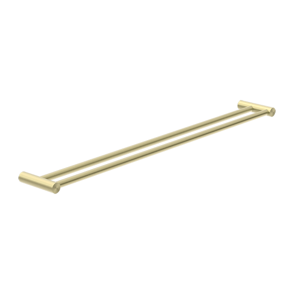Nero New Mecca Double Towel Rail 800mm Brushed Gold