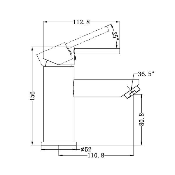 Nero Dolce Basin Mixer Straight Spout Matte Black