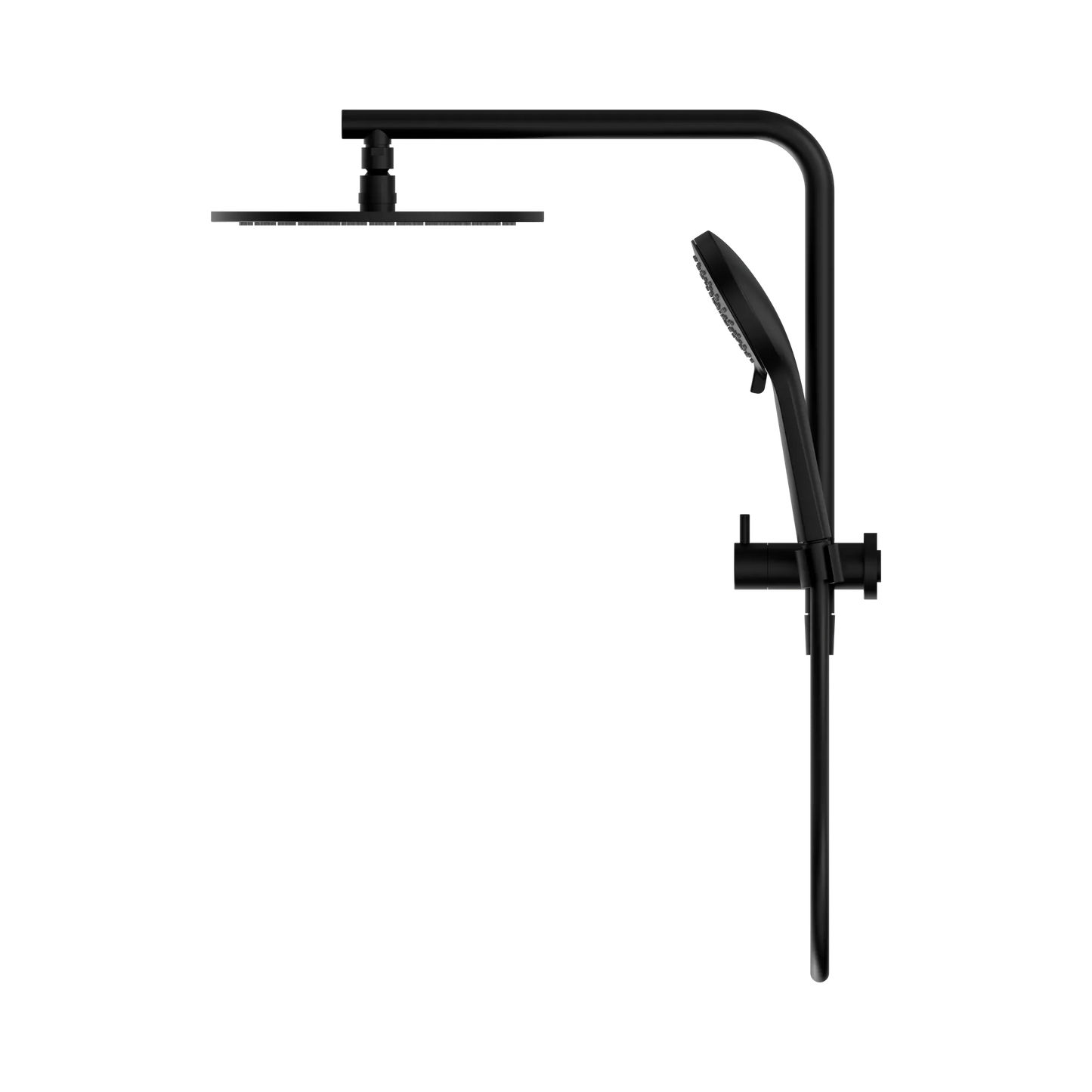 Nero Mecca 2 In 1 Half Shower Rail Set with 250mm Shower Head - Matte Black