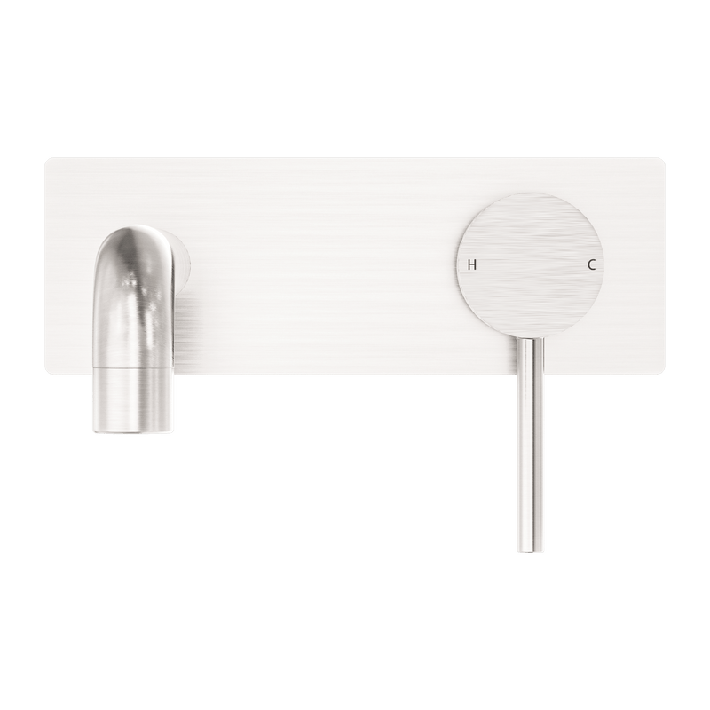 Nero Dolce Wall Basin Mixer Brushed Nickel