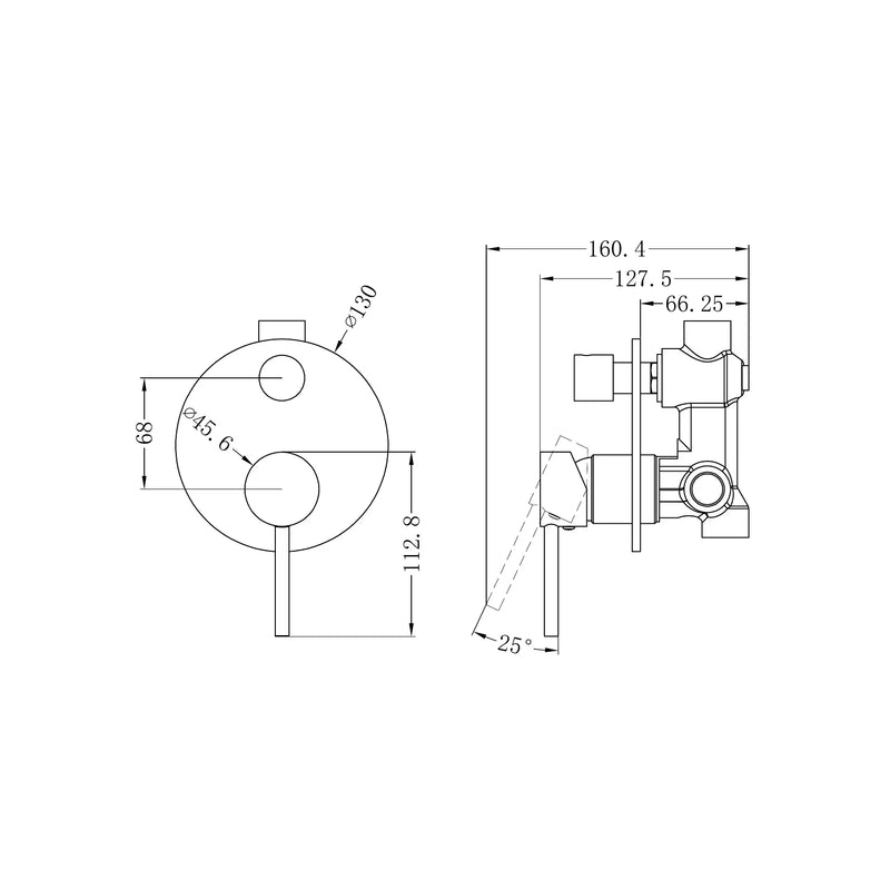 Nero DOLCE SHOWER MIXER WITH DIVERTER Brushed Nickel