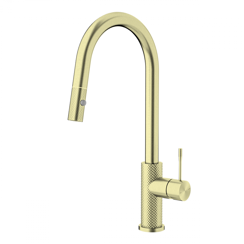 Nero Opal Pull Out Sink Mixer Brushed Gold