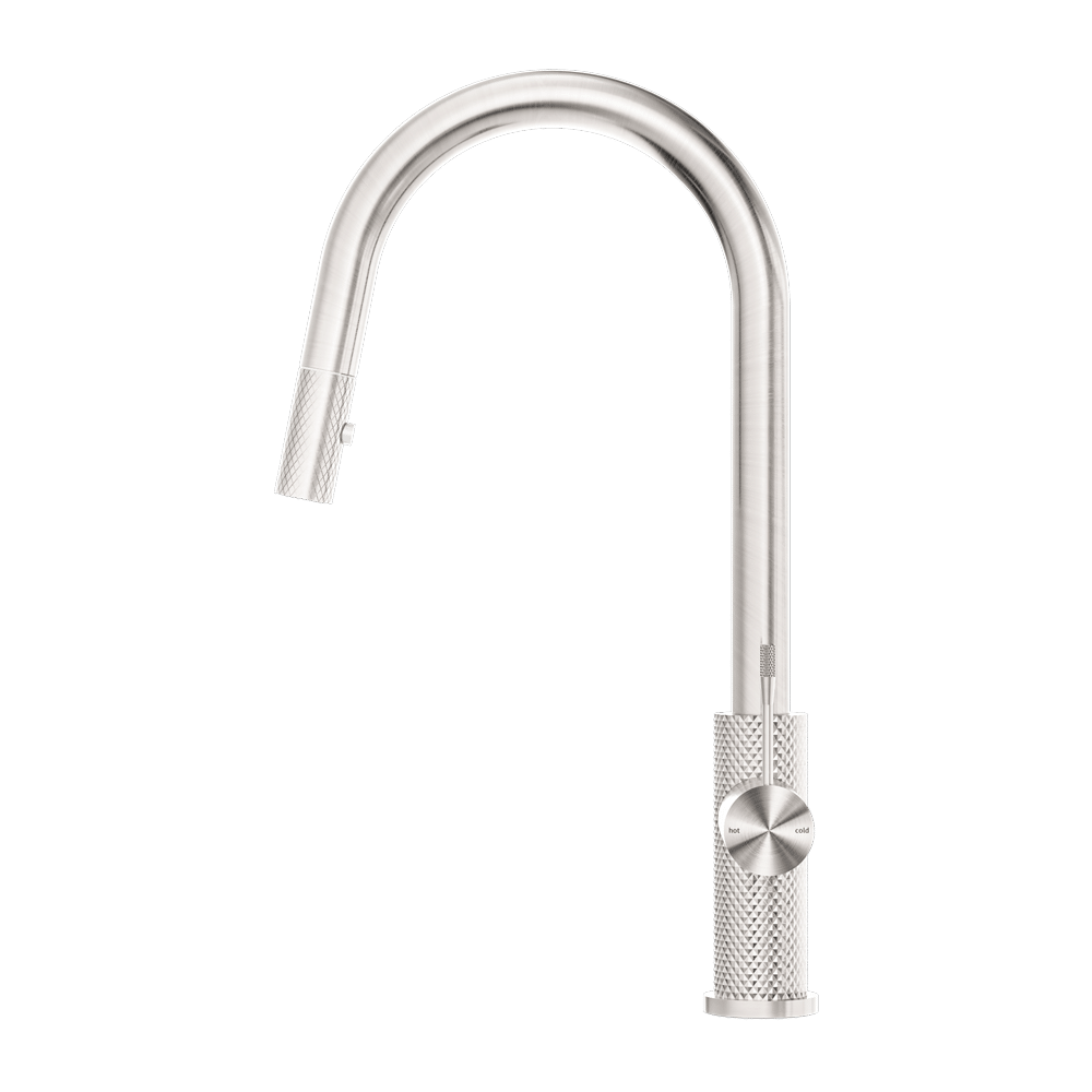 Nero Opal Pull Out Sink Mixer Brushed Nickel
