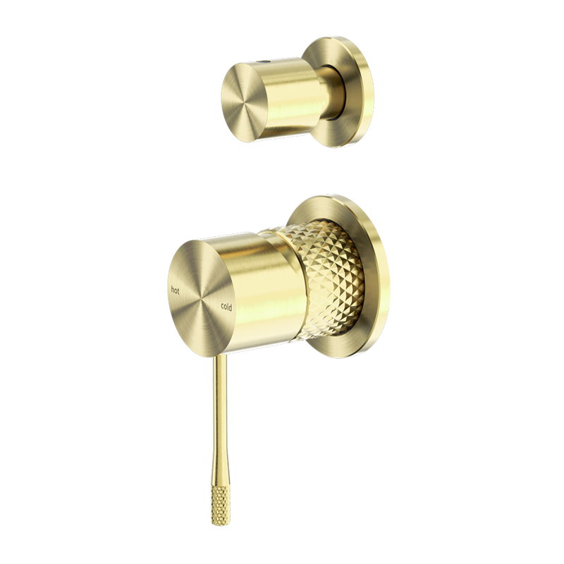 Nero Opal Shower Mixer with Divertor Separate Plate Brushed Gold