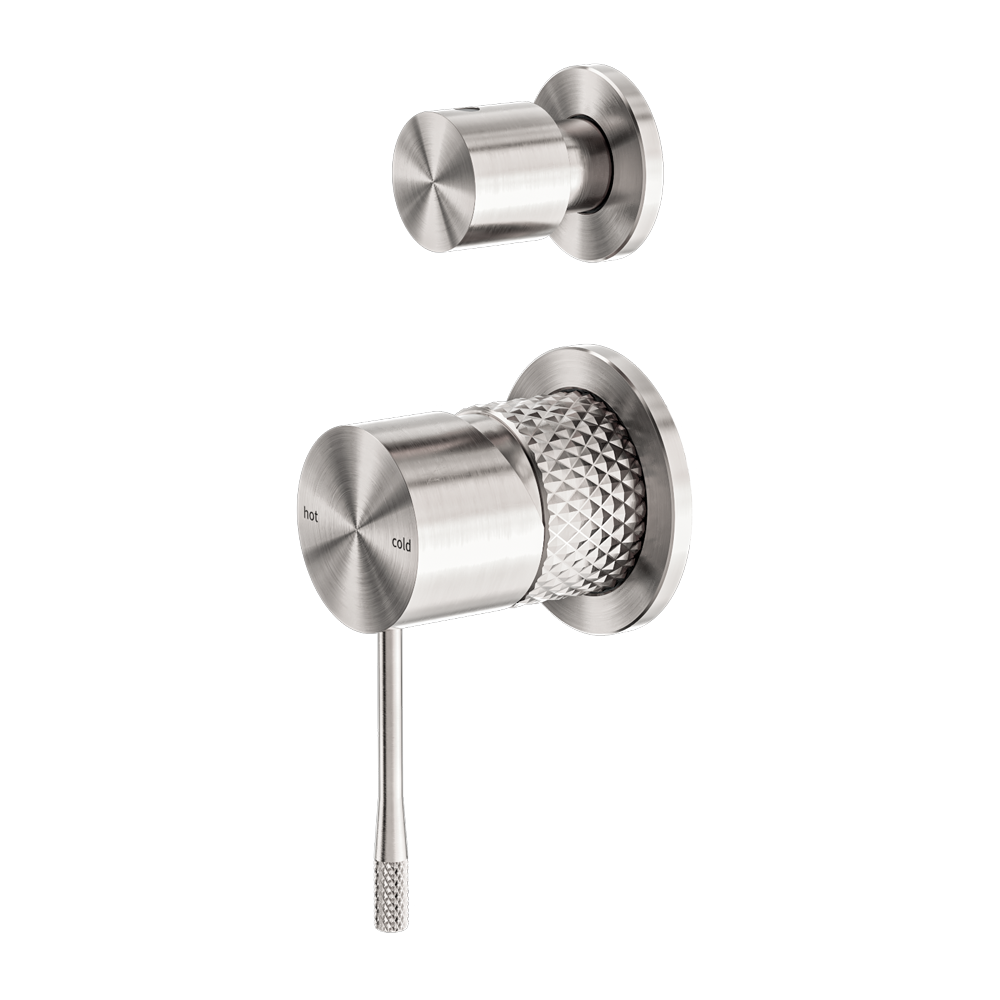 Nero Opal Shower Mixer with Divertor Separate Plate Brushed Nickel