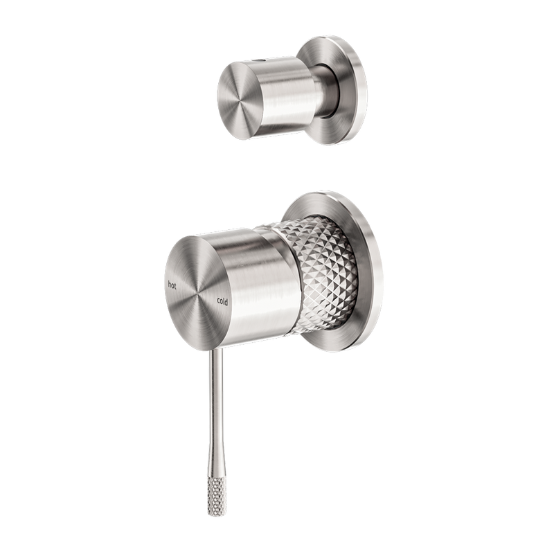 Nero Opal Shower Mixer with Divertor Separate Plate Brushed Nickel