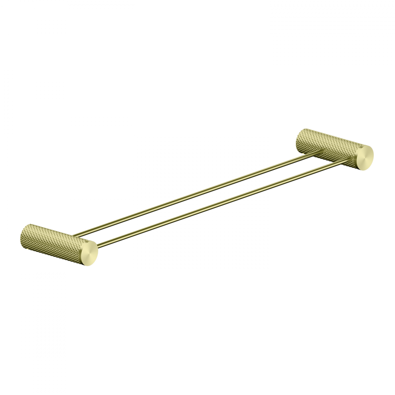 Nero Opal Brushed Gold Double Towel Rail 600mm