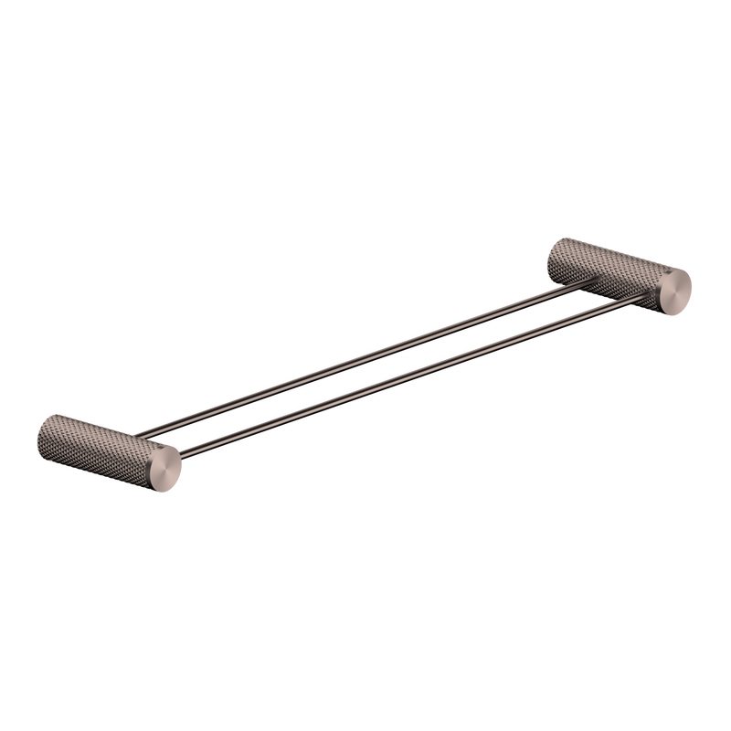 Nero Opal Brushed Bronze Double Towel Rail 600mm