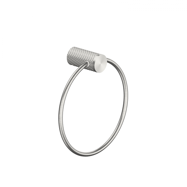 Nero Opal Brushed Nickel Towel Ring