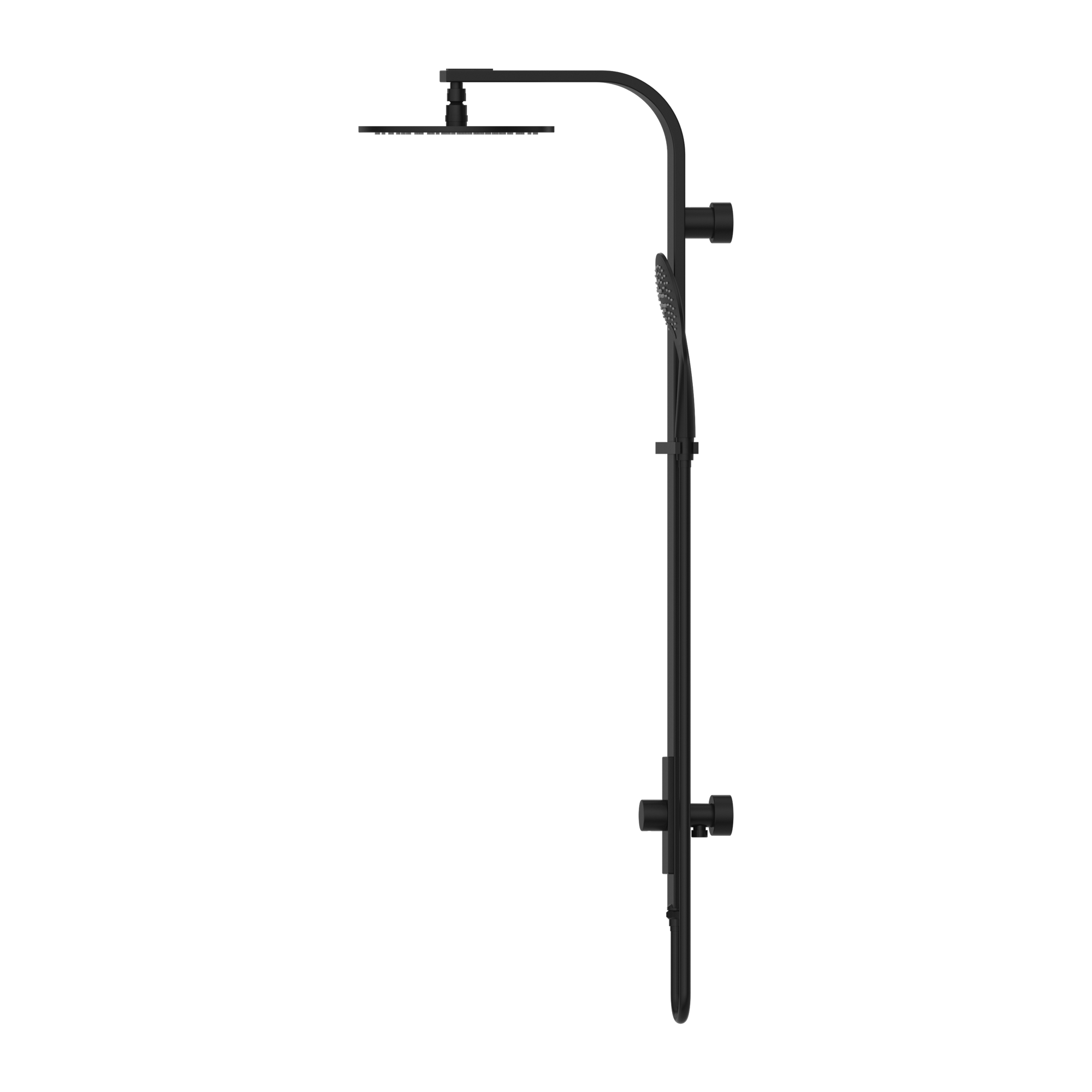 Nero Rain Round Shower Set Single Hose Matte Black