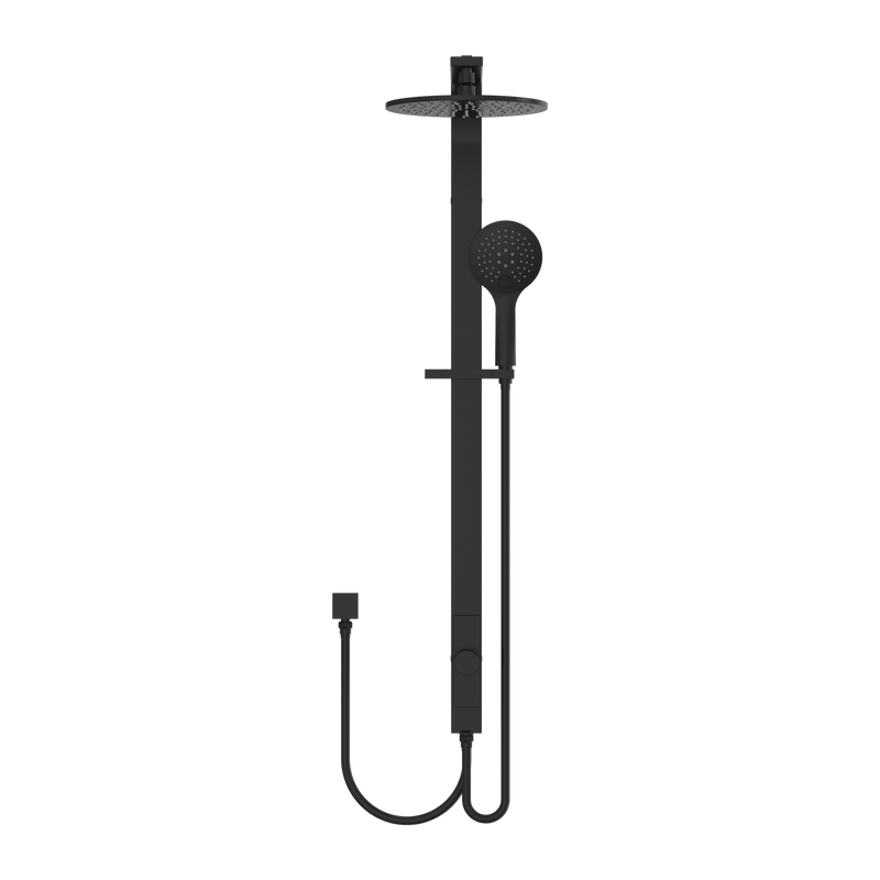 Nero Rain Round Shower Set Double Hose Matte Black