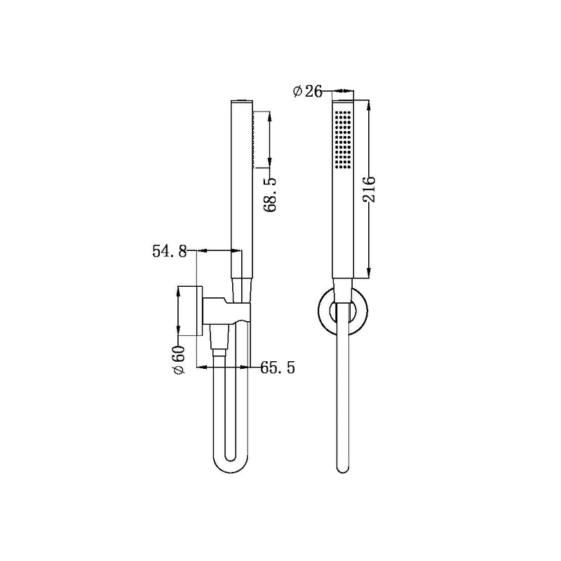 Nero Round Shower Bracket Brushed Gold