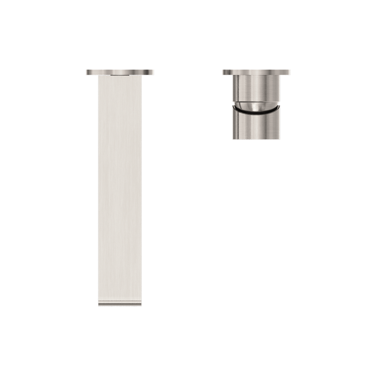 Nero Bianca Wall Basin Mixer Separate Back Plate Brushed Nickel