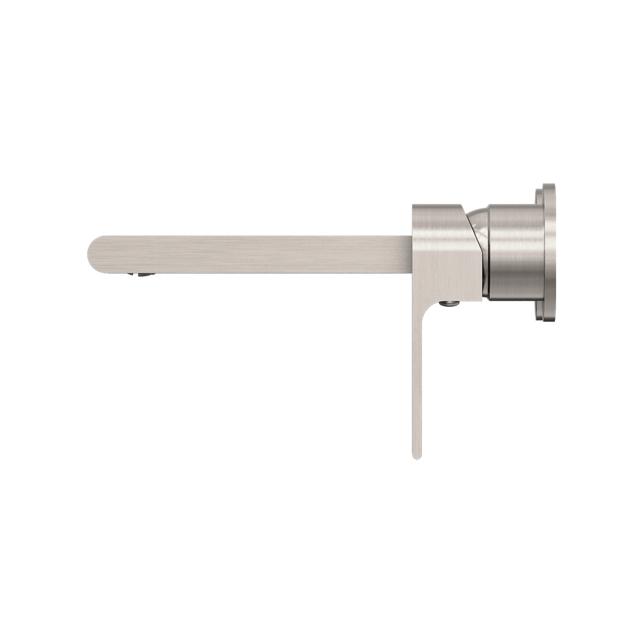 Nero Bianca Wall Basin Mixer Separate Back Plate Brushed Nickel