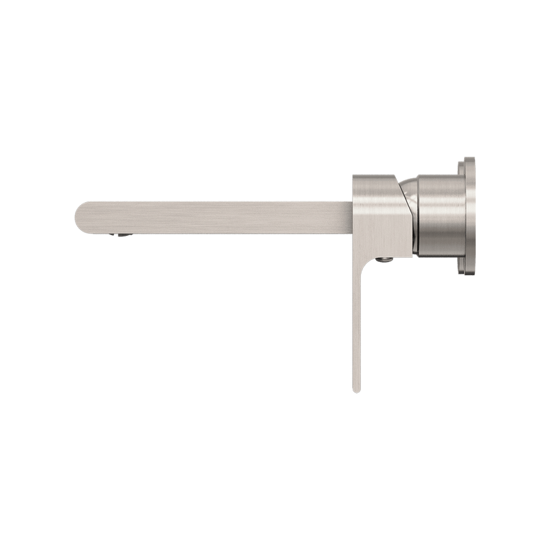 Nero Bianca Wall Basin Mixer Separate Back Plate Brushed Nickel