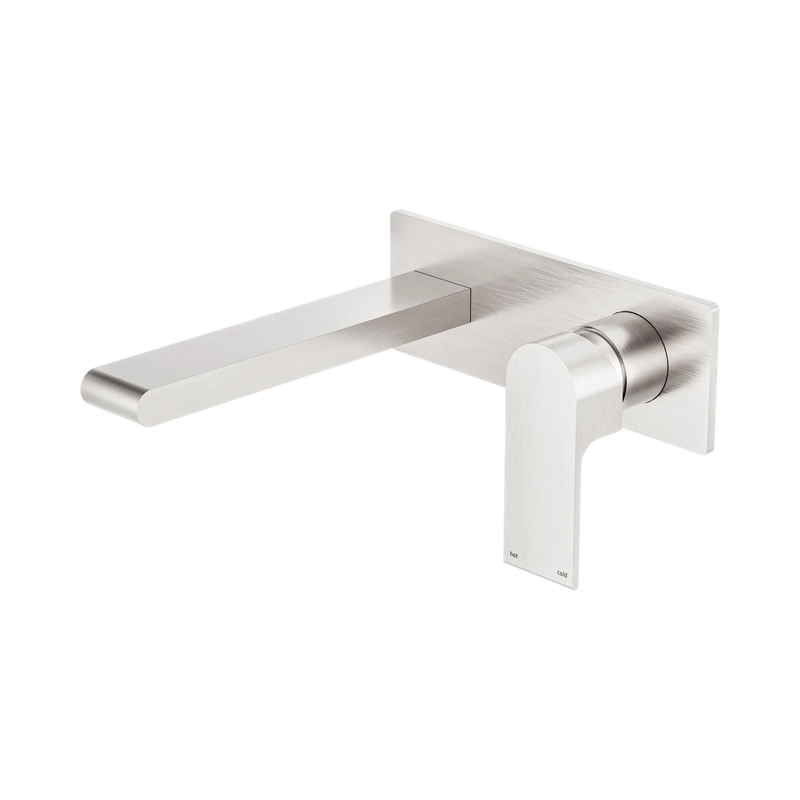 Nero Bianca Wall Basin Mixer Brushed Nickel