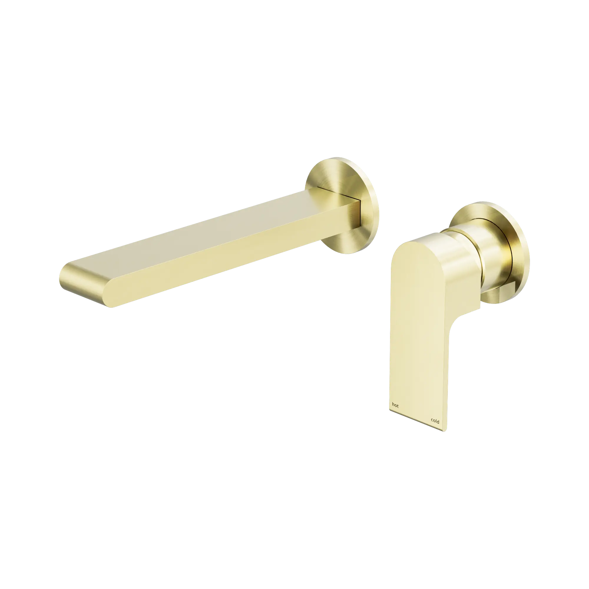 Nero Bianca Wall Basin Mixer Separate Back Plate Brushed Gold