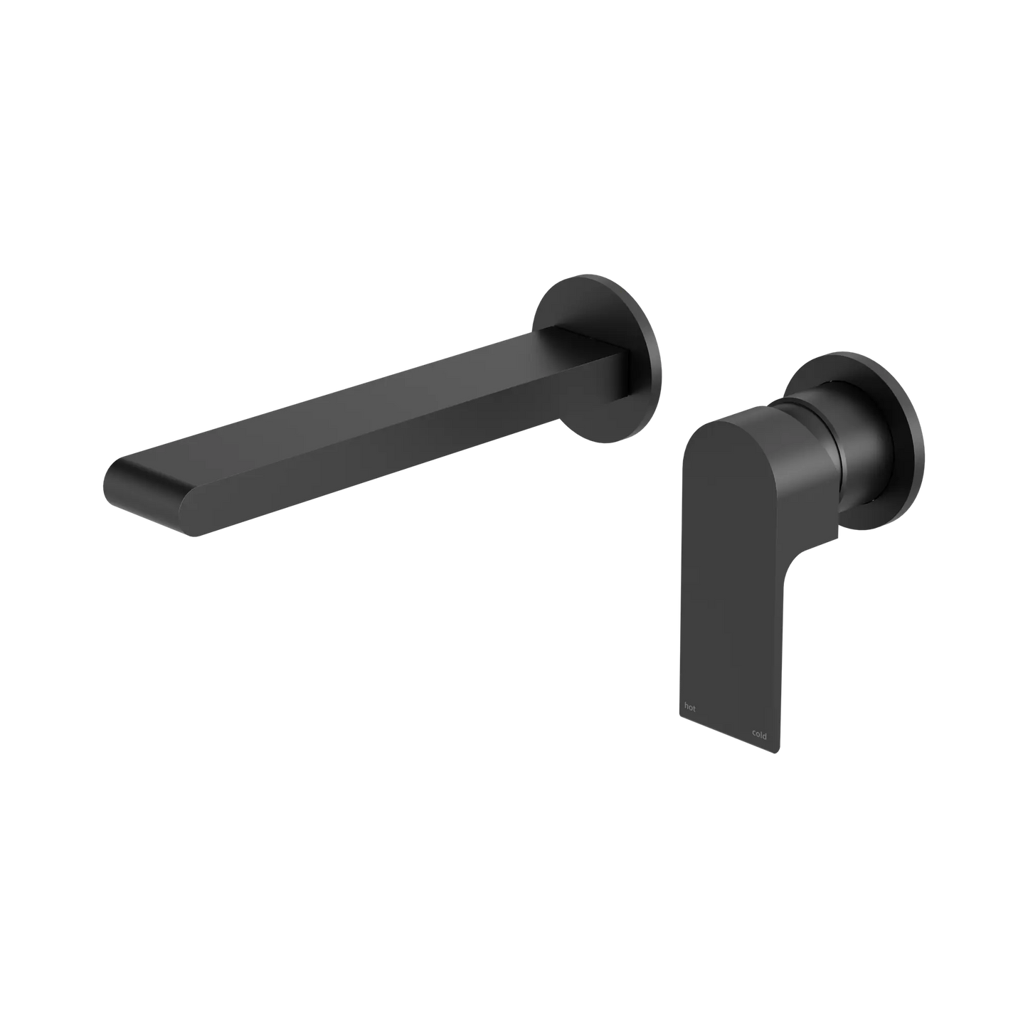 Nero Bianca Wall Basin Mixer Separate Back Plate Matte Black