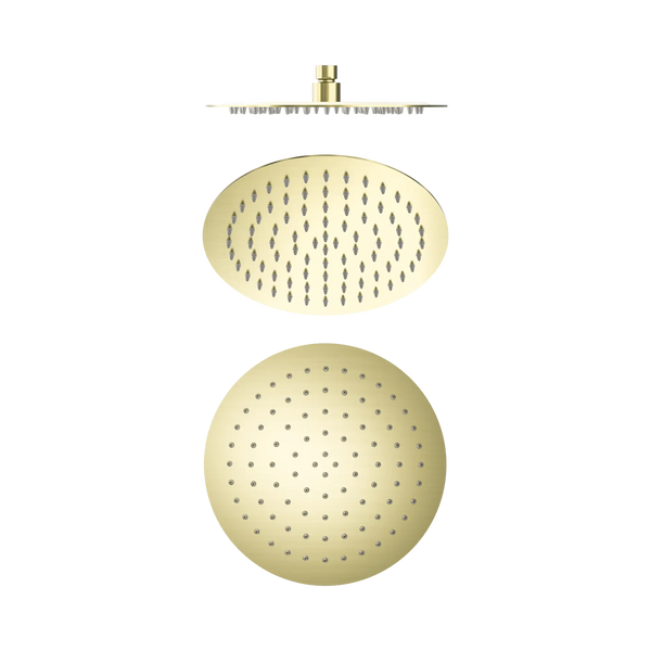 Nero Round Shower Head 250mm Brushed Gold