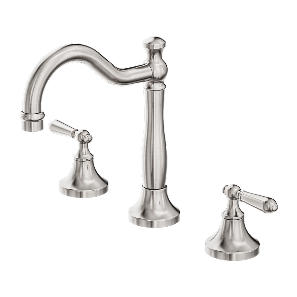 Nero York Basin Set With Metal Lever Brushed Nickel