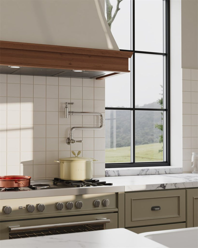 Nero York Wall Mounted Pot Filler Brushed Nickel