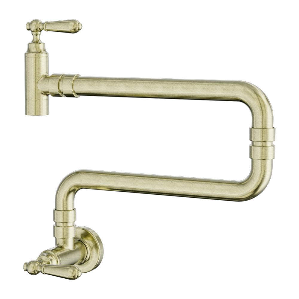 Nero York Wall Mounted Pot Filler Aged Brass