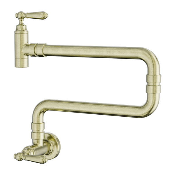 Nero York Wall Mounted Pot Filler Aged Brass