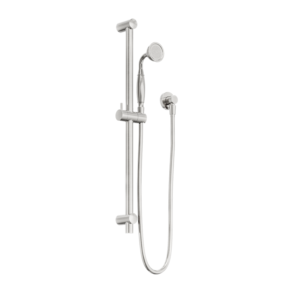 Nero York Shower Rail With Metal Hand Shower Brushed Nickel