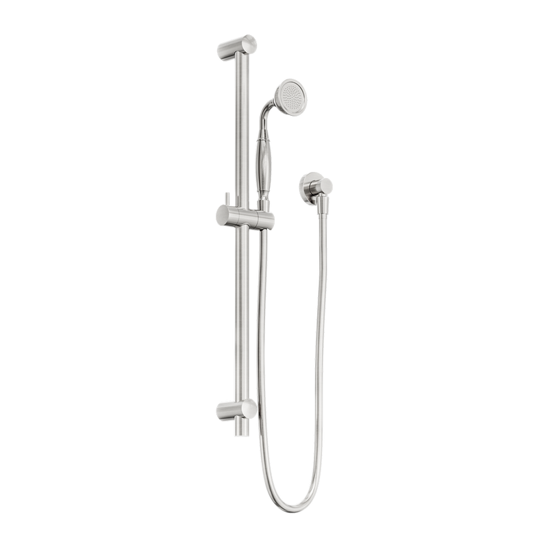 Nero York Shower Rail With Metal Hand Shower Brushed Nickel