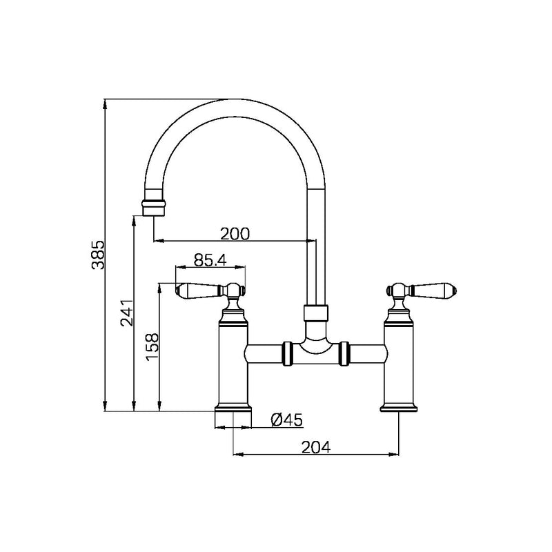 Nero York Bridge Kitchen Set Brushed Nickel