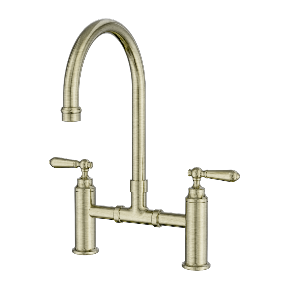 Nero York Bridge Kitchen Set Aged Brass