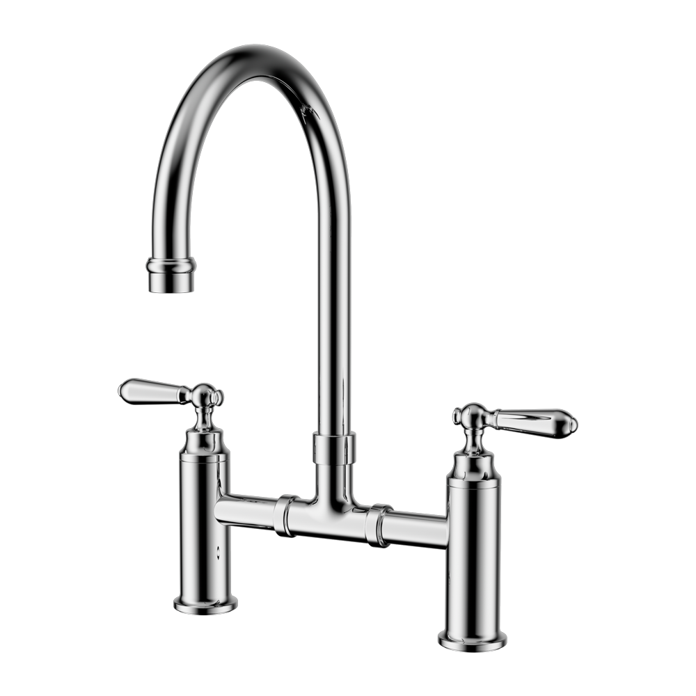Nero York Bridge Kitchen Set Chrome