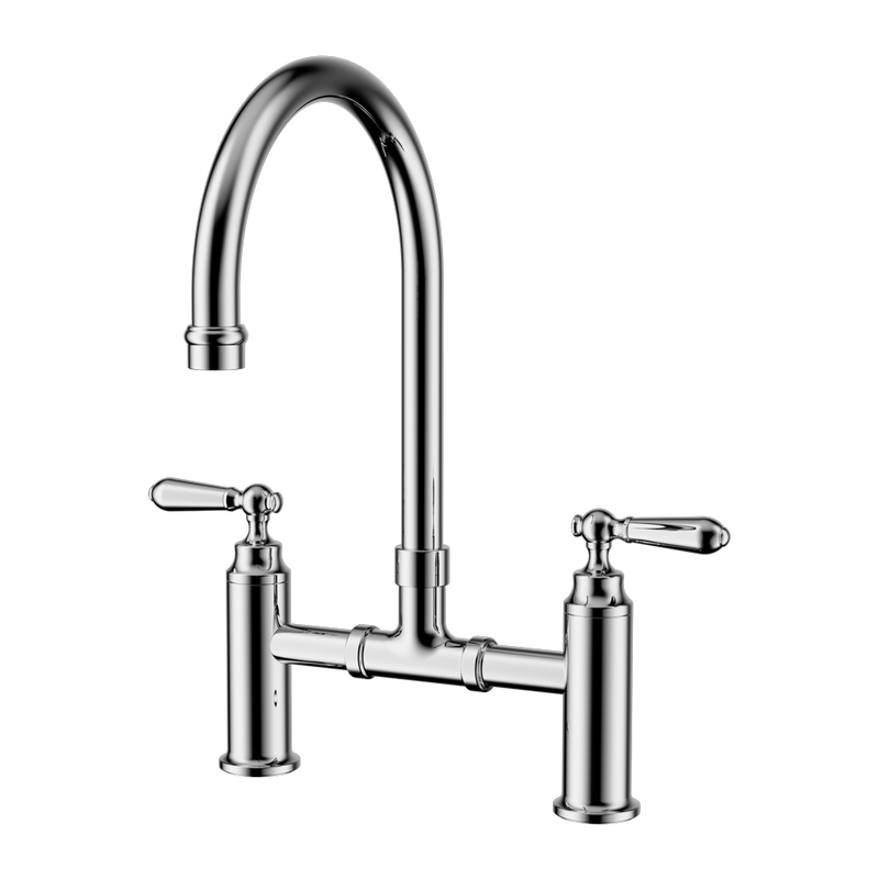 Nero York Bridge Kitchen Set Chrome