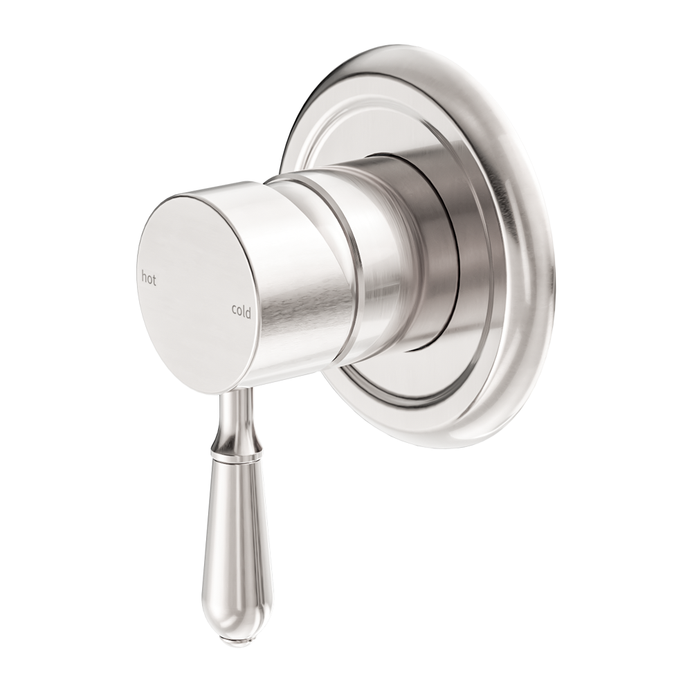 Nero York Shower Mixer With Metal Lever Brushed Nickel