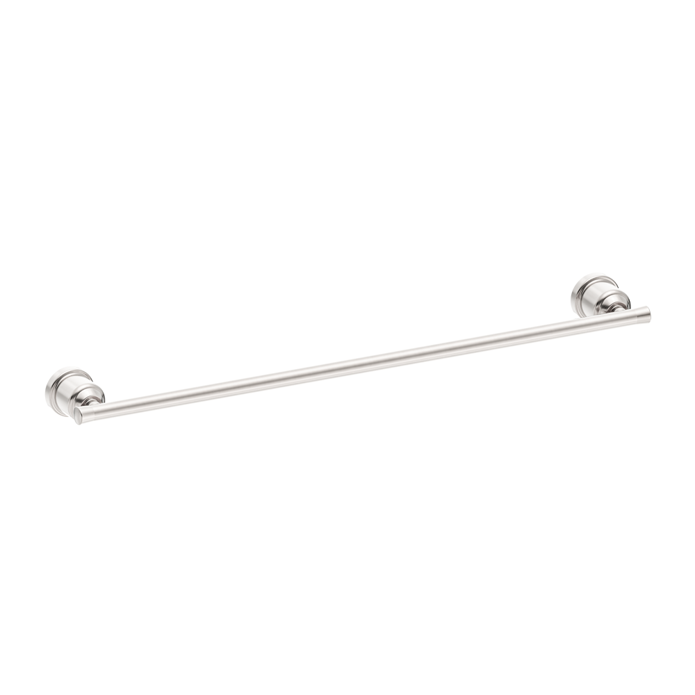 Nero York Single Towel Rail 600mm Brushed Nickel