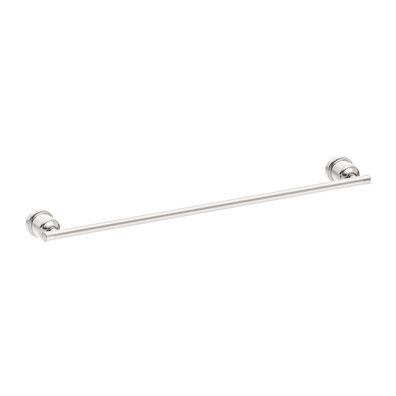 Nero York Single Towel Rail 600mm Brushed Nickel