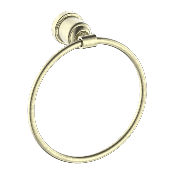 York Federation Towel Ring Aged Brass