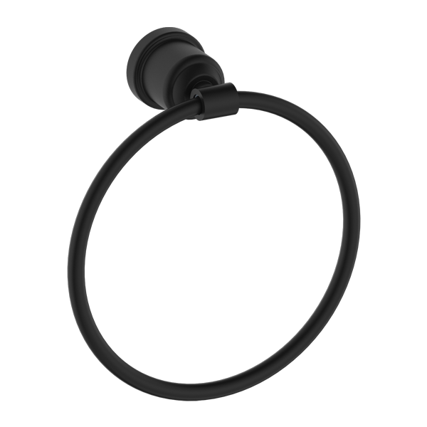 York Federation Towel Ring Matte Black