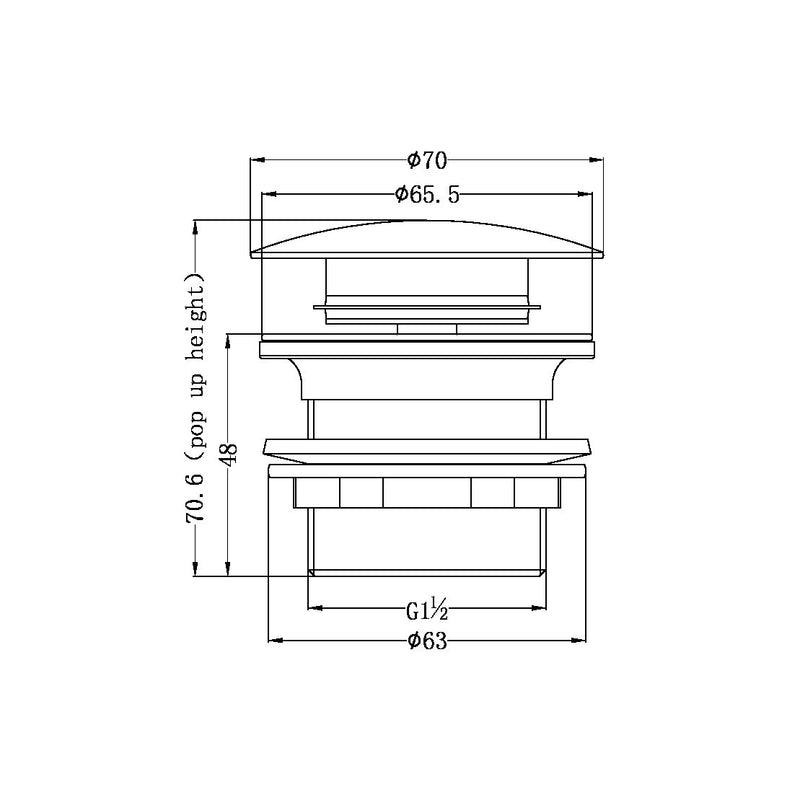 Nero 40mm Short Bath Waste Brushed Nickel