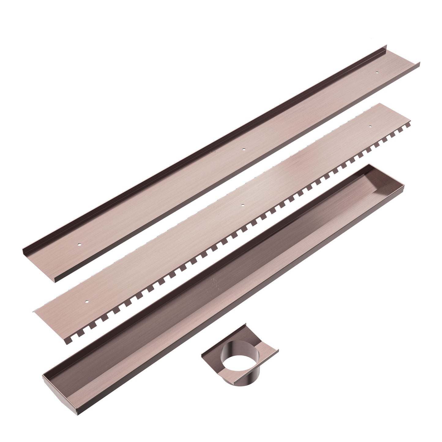 Nero TILE INSERT V CHANNEL FLOOR GRATE 50MM OUTLET Brushed Bronze