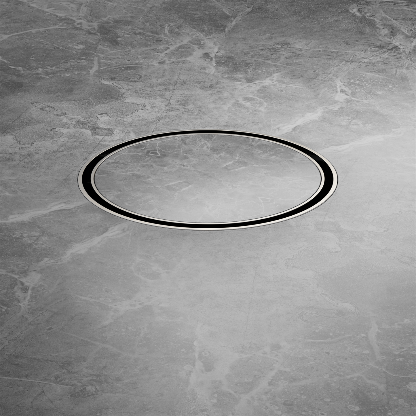 Nero 130mm Round Floor Waste 80mm Outlet Chrome