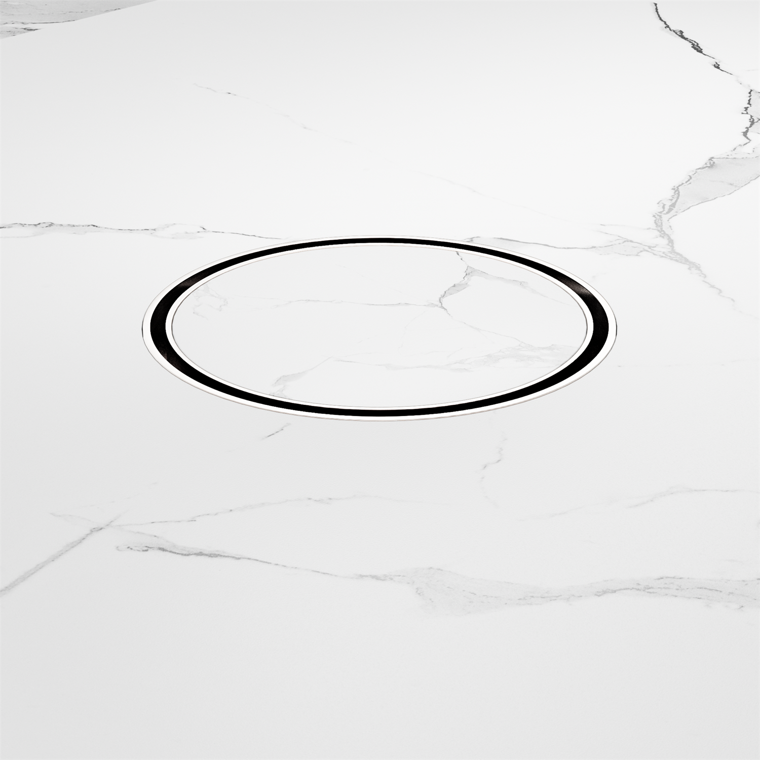 Nero 130mm Round Floor Waste 80mm Outlet Chrome
