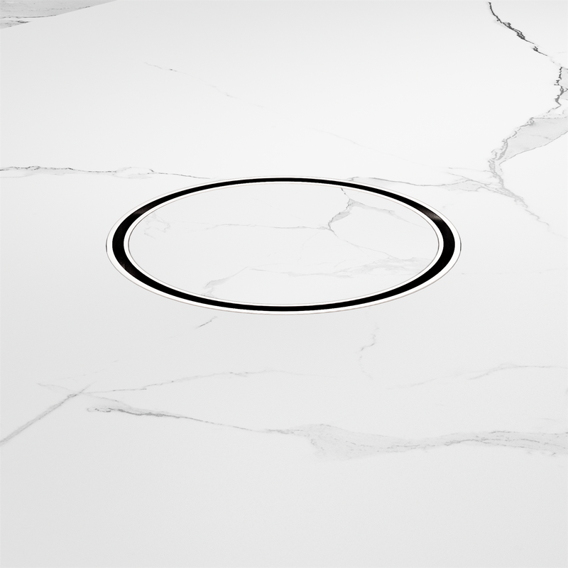 Nero 130mm Round Floor Waste 80mm Outlet Chrome