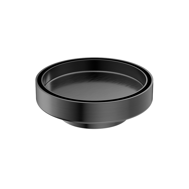 Nero 130mm Round Floor Waste 80mm Outlet Gun Metal