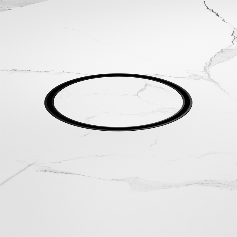 Nero 130mm Round Floor Waste 80mm Outlet Matte Black