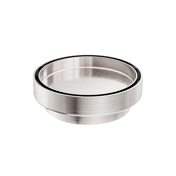 Nero 130mm Round Floor Waste 100mm Outlet Brushed Nickel