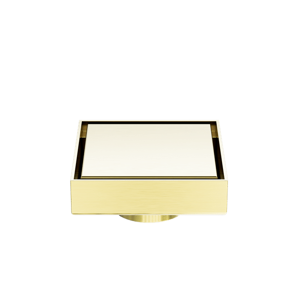 Nero 100mm Square Tile Insert Floor Waste 50mm Outlet Brushed Gold